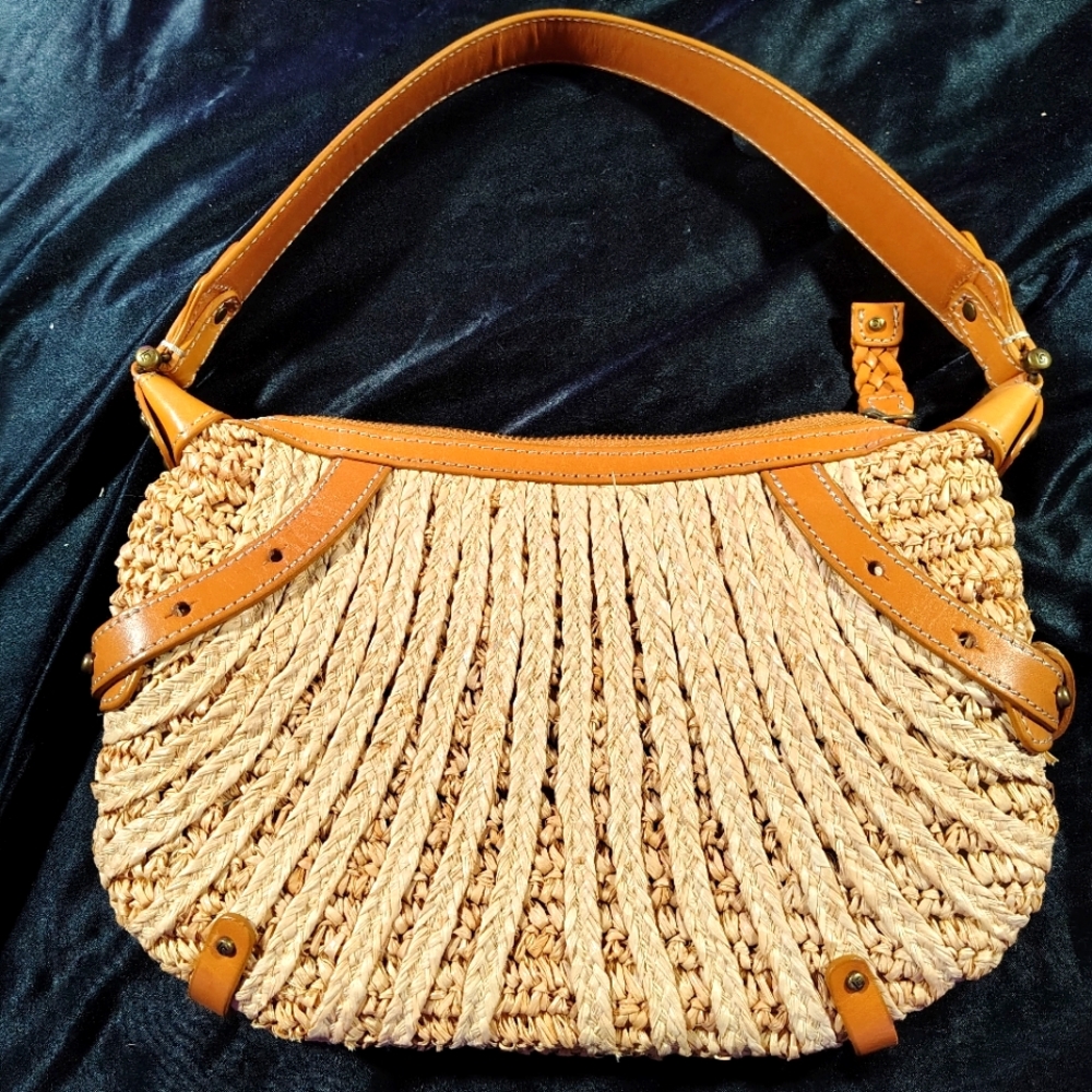 Liz Claiborne Rafia & Leather Purse